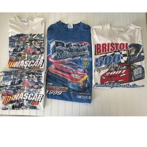 4 Vintage 90s 2000s Nascar Bristol Motor Speedway T Shirts Bundle Size Mens XL